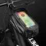 Sacoche de vélo pour téléphone, sacoche de cadre avant de vélo, étui étanche, rangement pour écran tactile, coque rigide pour tube VTT, sacoche de poutre avant