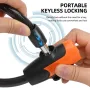 Cadeado de bicicleta anti-roubo XANES com 1,2 m de comprimento, liga de aço, proteção resistente, à prova d'água, portátil, para bicicleta MTB, bicicleta de estrada