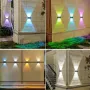 LED Solar Wall Light Outdoor Up and Down Garden Lamp for Home Porch Fence Stairs Wall Backyard Luminous Lighting