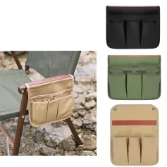 Cadeira de acampamento ao ar livre, apoio de braço, bolsas de armazenamento, cadeira de praia portátil, bolsas laterais suspensas para pesca, acampamento, caminhada, organizador, bolsa