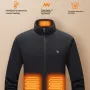 TENGOO HJF-09 9 Heated Area Jacket Outdoor Fleece Coat USB Electric Heating Long Sleeves Heating Jacket Warm Winter Thermal Clothing