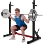 [US Direct] Dipping Station 43.5~67.5inch High 13 Levels Adjustable Weight Lifting Bench Barbell Stand Fitness Gym Home 550 Pound Loading