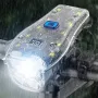 BIKIGHT Bike Headlight 4 LED Large Beads 2000mAh Battery Dual Distance Beam Design Waterproof 4 Light Modes Type-C Fast Charge Power Display Flashlight with 120dB Horn
