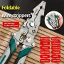 IPRee Foldable Wire Stripper Multi-Function Crimping Pliers Pulley Design Electrician Wire Splitter Winding Tool for Cable Management