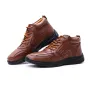Men's High Top Boots Winter PU Leather Ankle Boots Fur Lined Warm Slip Resistant Waterproof Casual Shoes Outdoor Mountaineering Hiking Shoes