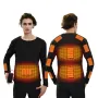 TENGOO 11 Heating Zones Underwear 3 Gear Smart Control Winter Warm USB Electric T-Shirt Adult Long Sleeve Plush Heated Top