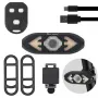 West Biking Smart 2-in-1 Bicycle Rear Light Wireless Remote Control 5 Light Modes Turn Signal Lights Bike bell horn Cycling Mini Taillight for Night Riding