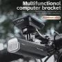 WEST BIKING Aluminum Alloy Bicycle Computer Holder Adjustable Angle Mountain Bike Headlight Sports Camera Mount Handlebar Extended Bracket