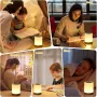IPRee Touch Lamp LED Night Light for Bedrooms Living Room Portable Table Bedside Lamps Rechargeable Warm White RGB Light