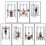 [US Direct] BOMINFIT Multi-Function Power Cage Power Tower 17.5-68'' High Adjustable Dipping Station Barbell Stand Squat Cage for Weight Training Max Loading 800lbs