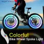 BIKIGHT LED Bicycle Wheel Tire Colorful Light Waterproof Willow Shape Bicycle Tyre Flash Decoration Warning Light for Night Cycling