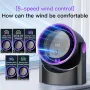 IPRee Mini Cooling Fan Silent Portable Bladeless Fan 100 Level Desktop Fan USB Rechargeable Digital Display High-Speed Circulating Fan