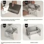 IPRee Outdoor Stainless Steel Portable Folding Card Stove Outdoor Charcoal BBQ Grill for Camping, Lightweight Fire Pit for Cooking