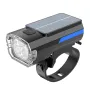 BIKIGHT Solar Rechargeable LED Bicycle Headlight Anti-glare Type-C Charging Waterproof Bike Front Light for MTB Night Riding Safety