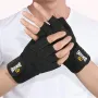 GOUNOD 1Pair Workout Half-finger Gloves Breathable Wear-resistant Extended Strap Fitness Sports Gloves for Barbell Equipment Eeightlifting Iron Exercise