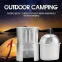 IPRee Aluminum Water Canteen Cup Wood Stove Pouch Set Portable Military Canteen for Outdoor Camping Survival Experience Hiking Backpacking