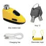 BENGGOU Type-C Charging Bicycle Disc Brake Lock 130dB Loud Alarm Anti-thief Protection Aluminum Alloy Waterproof Reminding Rope Lock for Bike Motorcycle