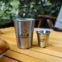 Outdoor 304 Stainless Steel Cup Set Camping Cup 4/6/8PCS Camping Portable Water Cup Travel Coffee Cup Picnic Barbecue Cup
