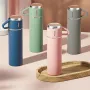500ml Vacuum Flask Set Stainless Steel Vacuum Cup with 3Pcs Double-use Covers Insulated Mug Leakproof Keeps Temperature Of Hot Cold Coffee Tea Milk For Hours Thermos Water Bottle Suitable For Backpacking Camping Traveling
