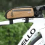 ESLNF Portable Bike Tube Bag Waterproof Big Capacity Top Zipper Hook Loop Strap Installation Nylon Bicycle Frame Bag for MTB Outdoor Riding