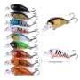 ZANLURE 15PCS 4.5cm 4g Luya Black Bass Fishing Lures 3D Metal Eyes Steel Hook Wobbler Bait for Rock Fishing