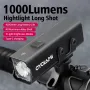 CYCLAMI BR 1000LM Highlight Bike Headlight 4500mAH 5 Gears Modes Lamp Type-C Charging Bicycle Front Light for Outdoor Night Cycling Safety