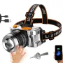 Outdoor 500LM Wave Sensor Headlamp White Yellow Blue 3 Light Source Fishing Headlights USB Charging Night Running Lamp
