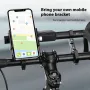 BENGGUO BG-0797 400LM Bicycle Headlight Handlebar Extension Bracket with Phone Holder Type-C Charging Waterproof Bike Mount (No Batteries)
