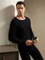 TENGOO 2Pcs Men Winter Thermal Wear, Thermal Underwear Set, Thermal Base Layer Set, Warmth Slim Body and High Elasticity Comfortable and Breathable Long Sleeve Crew Neck Bottom Shirts Tops & Pants Men's Thermal Clothing