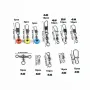 Anmuka 115pcs Fishing Connector Swivel Box Pack Pins Center Pass Swivels Sea Bean Bass Trout Fishing Accessories