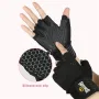 GOUNOD 1Pair Workout Half-finger Gloves Breathable Wear-resistant Extended Strap Fitness Sports Gloves for Barbell Equipment Eeightlifting Iron Exercise