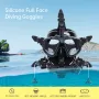 DIDEEP Snorkeling Full Face Mask Diving Goggle Anti Fog Leakproof 180° Panoramic View Silicone Scuba Face Mask
