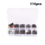Anmuka 115pcs Fishing Connector Swivel Box Pack Pins Center Pass Swivels Sea Bean Bass Trout Fishing Accessories