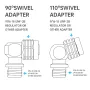 DIDEEP 90/110 Degree Swivel Hose Adapter Rotary Adjustable Snorkeling Regulator Connector Diving Accessories
