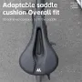 WEST BIKNIG Thickened Sponge High Elasticity Bike Seat Cushion PU Leather Soft Waterproof Hook Loop Fastening Bicycle Saddle Cover