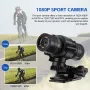 XANES 1080P Bicycle Helmet Camera 120° Wide Angle Bicycle Sports Camera IPX6 Waterproof Mini Motorcycle Helmet Camera Car Video Recorder Outdoor DV Video Camera