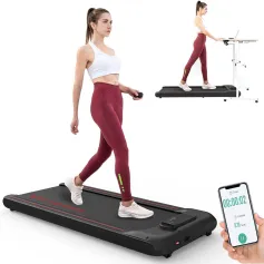 [USA Direct] Bominfit CS-WP8 Professional Treadmill 550W Power 6.12km/h Max Speed 110kg Weight Capacity Thin Silent Treadmill with LED Smart Display for Home Gym Workouts