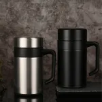 IPRee 400ML 304 Stainless Steel Thermal Mug Thermos With Handle Lid Tea Filter Tea Tumber Office Water Cup Tea Insulated Cup