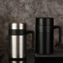 IPRee 400ML 304 Stainless Steel Thermal Mug Thermos With Handle Lid Tea Filter Tea Tumber Office Water Cup Tea Insulated Cup