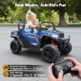 FUNTOK U01S 24V 7AH Double Seater Kids Ride on Truck Car 8km/h Max Speed Safety Rechargeable Powered Electric Car for 3-8 Years Old Kids with Remote Control