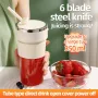 Electric Juicer Wireless Blender 350ml Portable Lightweight Straw Juices Cup Large Capacity USB Charging 6 Blade Reusable Juice Cup