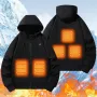 TENGOO HZ05 Smart Heated Zipper Hoodies Sweatshirt 5 Heating Areas Quick Heating USB Rechargeable Washable Safety Fashion Oversize Jacket for Winter Outdoors Keep Warm