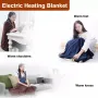 TENGOO USB Electric Heated Shawl 100*70cm Soft Flannel Heated Wrap Blanket Winter Wearable Fast Heating Electric Throw Blanket for Office Outdoor Camping