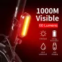 WEST BIKING 60LM 1000m Visibility Bicycle Taillight USB Rechargeable 360° Rotation Adjustment 6 Mode Flash Warning Lamp Waterproof Bike Rear Light for MTB Outdoor Night Cycling Safety