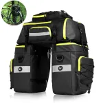 Rhinowalk 65L 3 In 1 Bicycle Pannier Waterproof Multi-functional Cycling Double Side Rear Rack Tail Seat Pack Luggage Carrier Bags for MTB