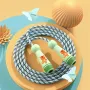 KALOAD 2.8m Adjustable Thick Cotton Jump Rope Comfortable ABS Handle Rope Sports Equipment for Elementary School Kindergarten Students Gift