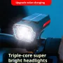 BIKIGHT Solar Rechargeable LED Bicycle Headlight Anti-glare Type-C Charging Waterproof Bike Front Light for MTB Night Riding Safety