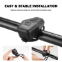 BENGGUO BG-3510 USB Electric Bike Bell Bike Motorcycle Electric Bell Horn With Anti-Theft Alarm Rechargeable Warning Safety Bell for Cycling