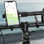 BENGGUO BG-0797 400LM Bicycle Headlight Handlebar Extension Bracket with Phone Holder Type-C Charging Waterproof Bike Mount (No Batteries)