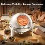 Warmounts 6QT Chafing Dish Buffet Set, Roll Top Round Chafing Dishes for Buffet with Visible Lid, Serving Utensils, Stainless Steel Chafers for Catering for Parties, Events, Wedding, Hotel